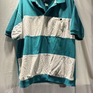 Hill And Archer Short Sleeve Polo Men's Extra Large One Front Pocket Striped